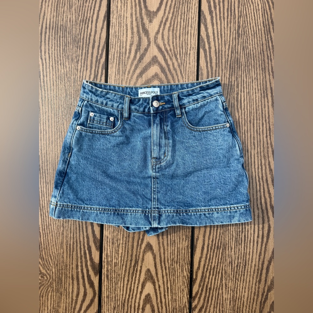 Princess Polly Blue Denim Mini Skirt